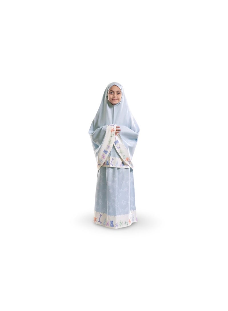 طقم ملابس داخلية للبنات من المايكروفايبر - لون أزرق فاتح - Image 1